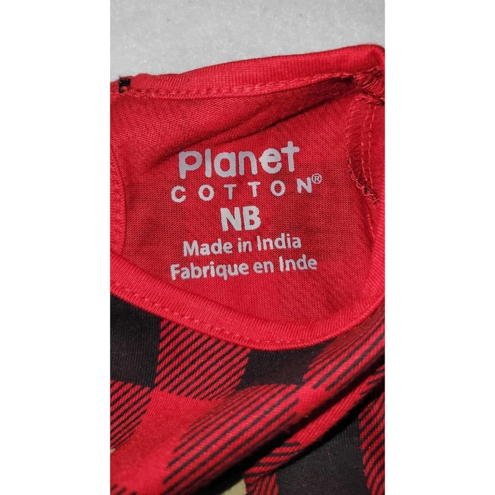 Planet‎ Cotton Girls Reindeer Top & Pants 2 Pc Apparel Set NB Red/Black